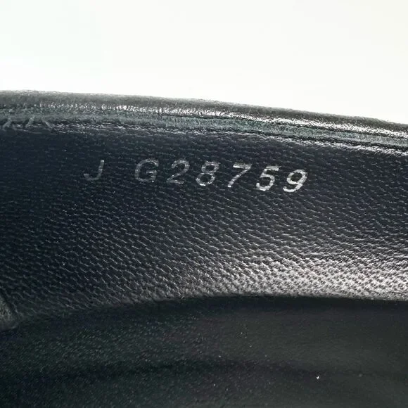 CHANEL Quilted Platform Black Pumps Size 38.5 US 8 CC Logo Heel Cap Toe - Picture 10 of 12